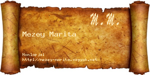 Mezey Marita névjegykártya